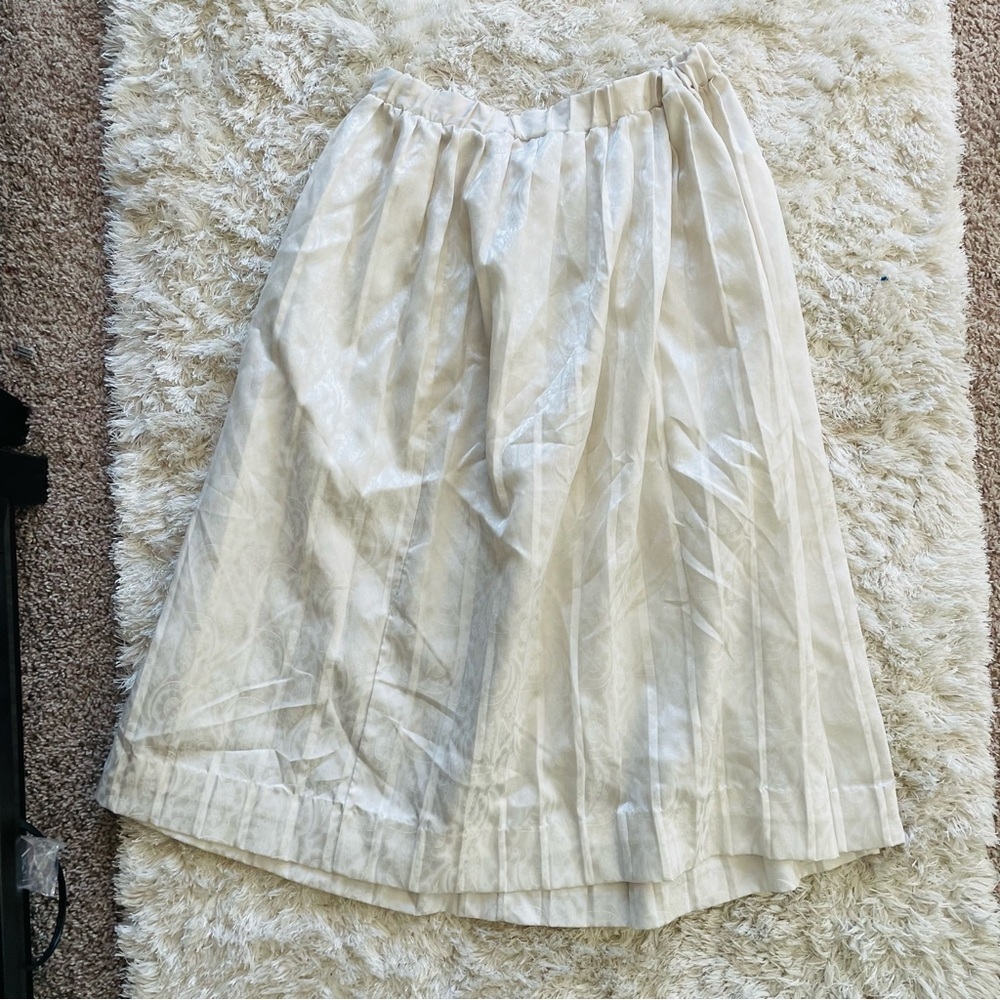 Le Damor Vintage White Pleated Skirt Size S